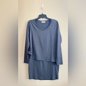 LA Relaxed Lagenlook Asymmetrical Sweatshirt Dress